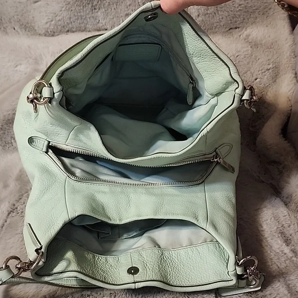 Mint Green Leather Coach MADISON - Picture 2 of 13